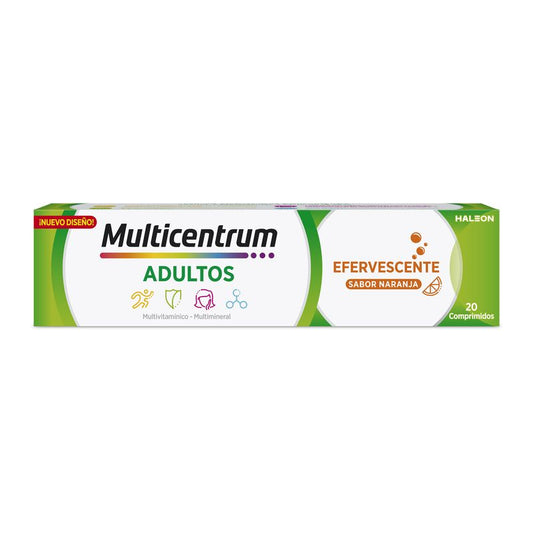 Multicentrum Efervescente Complemento Alimenticio multivitamínico para adultos, 20 comprimidos