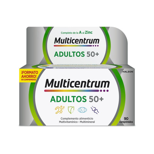 Multicentrum Adultos 50+ Complemento Alimenticio Multivitamínico Para Adultos 50+, 90 Comprimidos