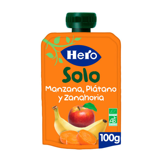 Hero Baby Bolsita Eco Hero Solo Manzana, Plátano Y Zanahoria 100G