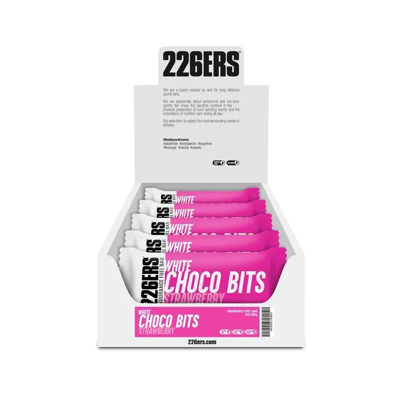 226Ers Endurance Fuel Bar Choco Bits Barrita Energética Chocolate Blanco Y Fresa, 24x60 gr