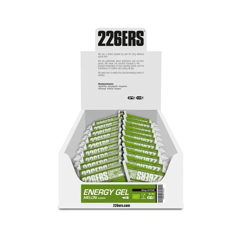 226Ers Energy Gel 25Gr  Gel Energético Melón - 50Mg Cafeína, 40x25 gr