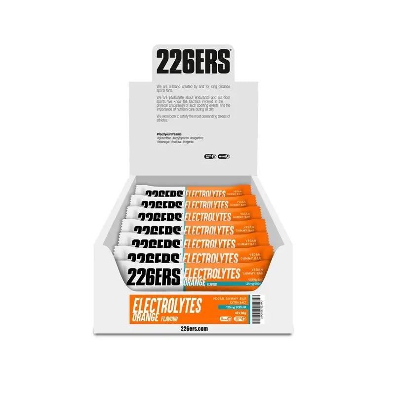 226Ers Vegan Gummy Bar  Barrita Energética De Gominola Naranja, 42x30 gr