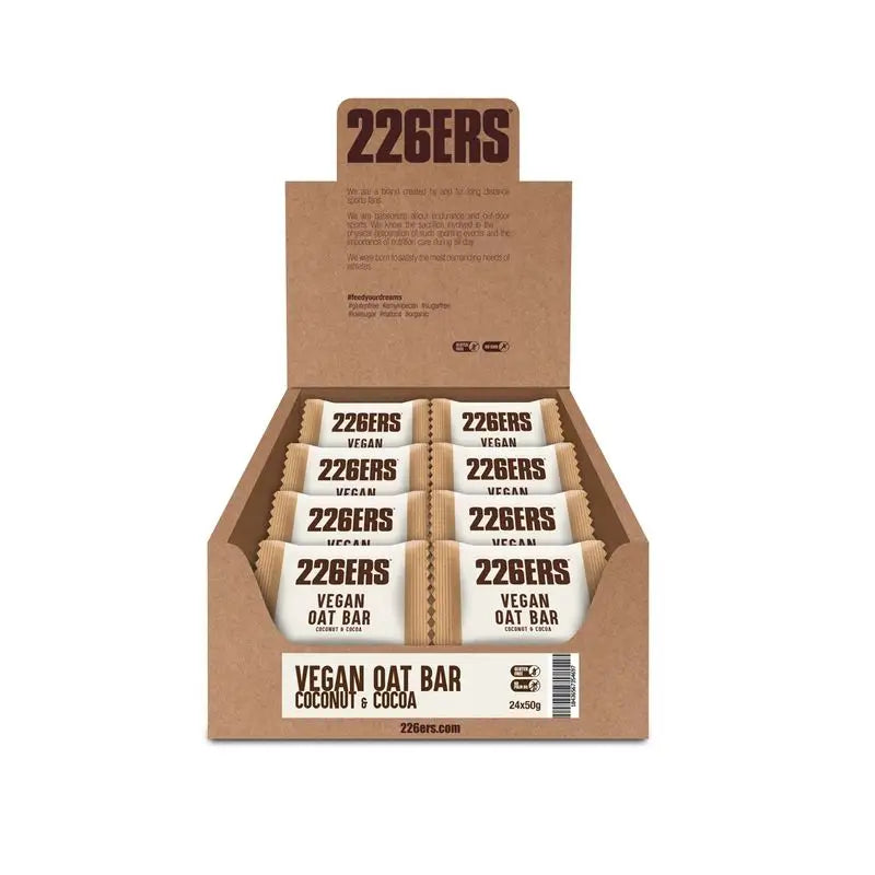 226Ers Vegan Oat Bar Barritas Energéticas Veganas De Avena Coco Y Chocolate, 24x50 gr