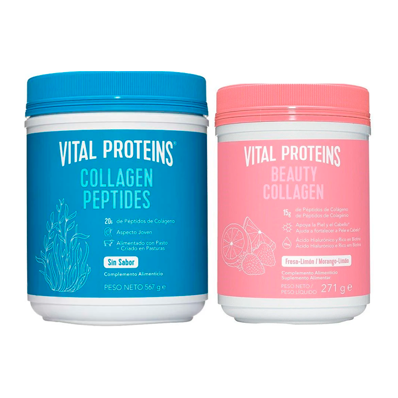 Vital Proteins Pack colágeno neutro y beauty collagen fresa limon