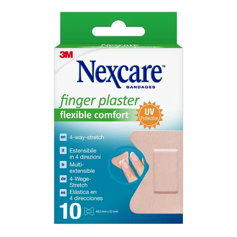 Nexcare Flexible Comfort Tira Adhesiva Protectora Para Dedos , 10 unidades