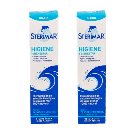 Sterimar Duplo Agua de Mar Microdifusion Fisiologica Higiene Nasal 2 x 50 ml