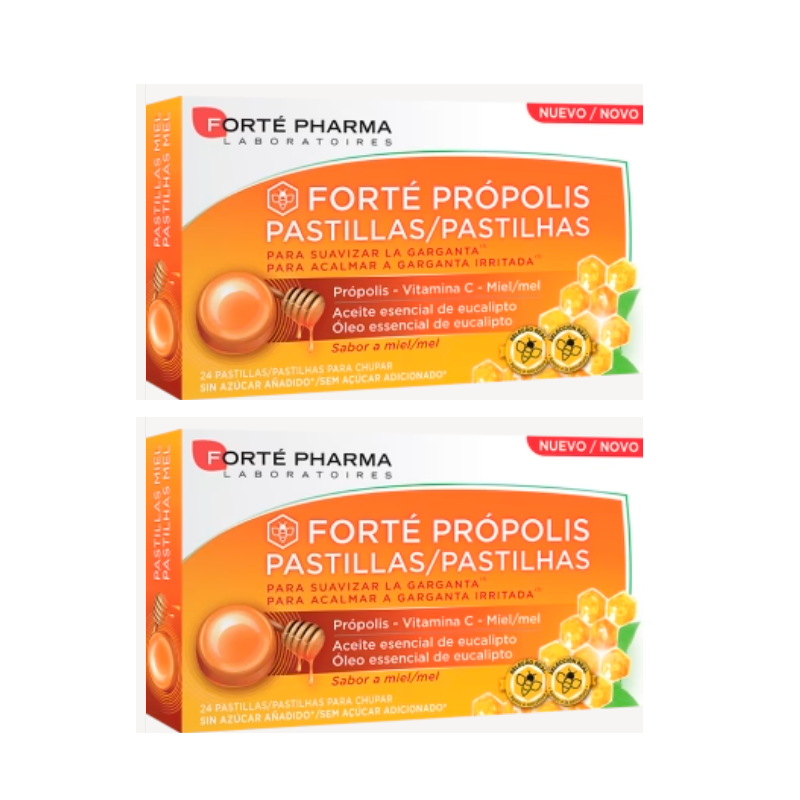 Forté Pharma Duplo Forté Própolis Pastillas Miel, 2 x 24 pastillas