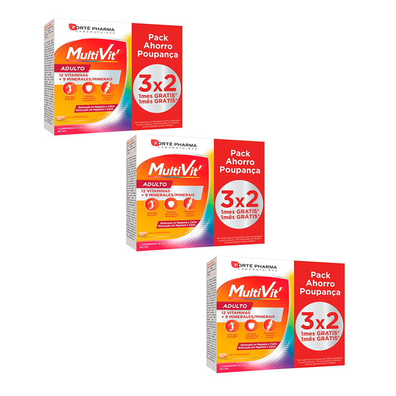 Forte Pharma Triplo Energy Multivit Adulto, 3 x 84 comprimidos