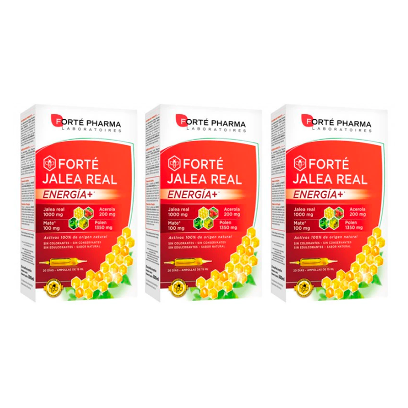 Forte Pharma Triplo Forté Jalea Real Energía+, 3 x 20 ampollas