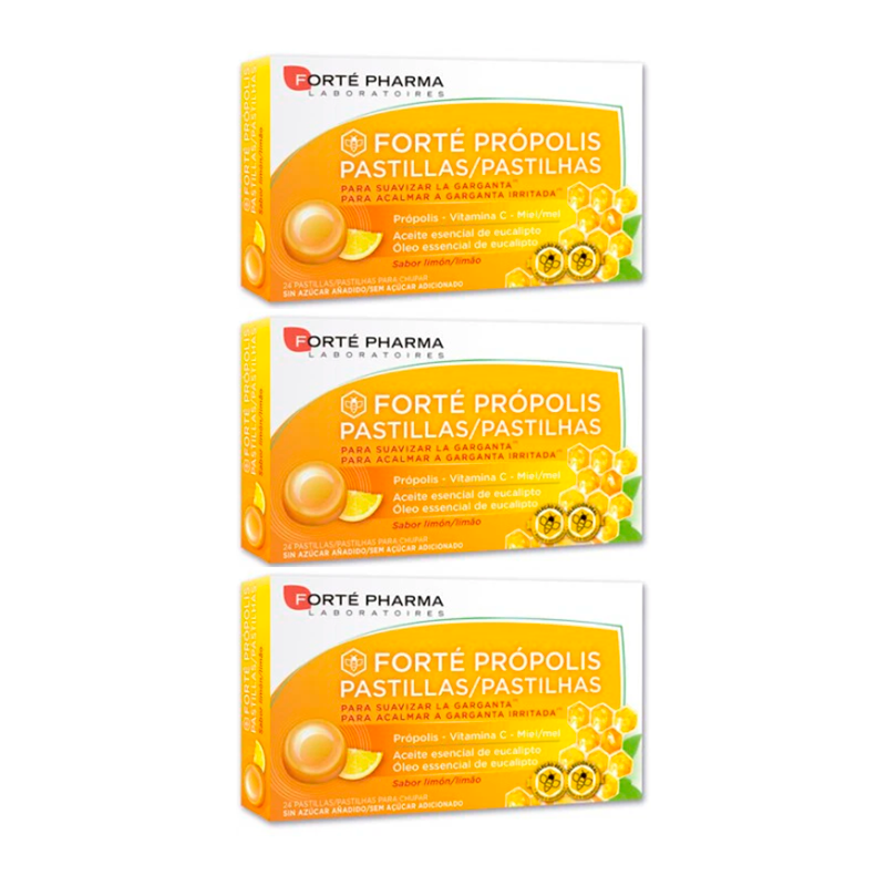 Forté Pharma Triplo Forté Própolis Pastillas Limón, 3 x 24 pastillas