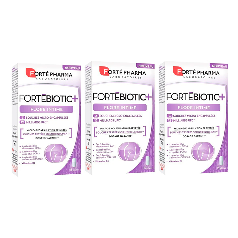 Forte Pharma Triplo Fortebiotic+ Flora Íntima, 3 x 15 Capsulas