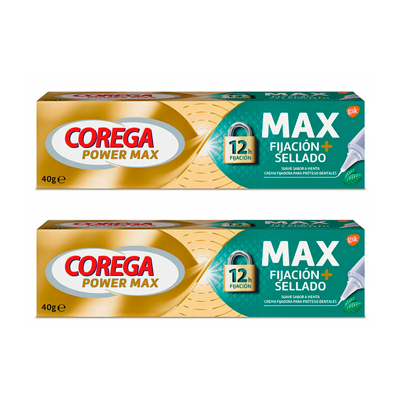 Corega Duplo crema fijadora para la prótesis sabor menta, 2 x  40 gr