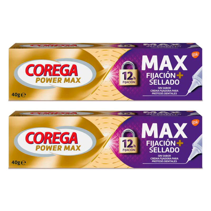 Corega Duplo Maximo Sellado Crema Fijadora, 2 x  40 gr