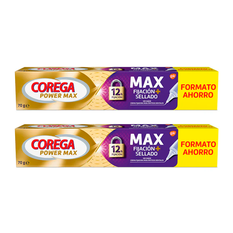 Corega Duplo Maximo Sellado Crema Fijadora, 2 x  70 gr