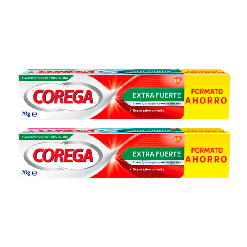 Corega Duplo Super Ultra Crema Extra Fuerte, 2 x  70 gr