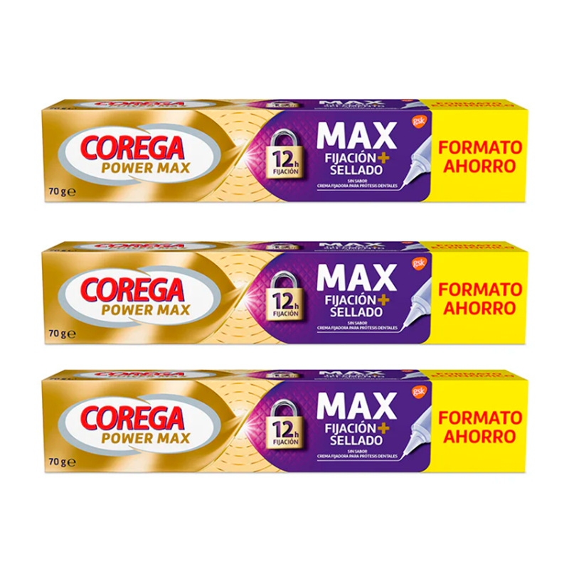 Corega Triplo Maximo Sellado Crema Fijadora, 3 x  70 gr