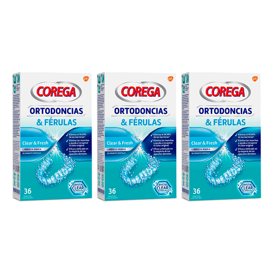 Corega Triplo Ortodoncias y Férulas, 3 x  36 Tabletas