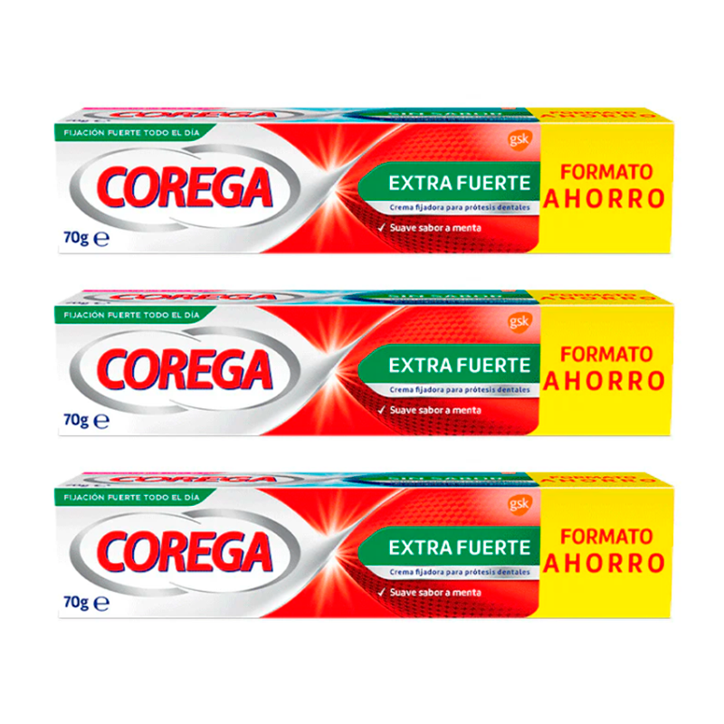 Corega Triplo Super Ultra Crema Extra Fuerte, 3 x  70 gr