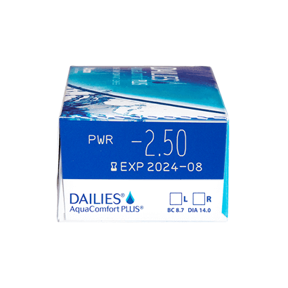 Dailies Aquacomfort Plus  Lentillas Esféricas Diarias , 30 unidades - +0.50,8.7,14.0