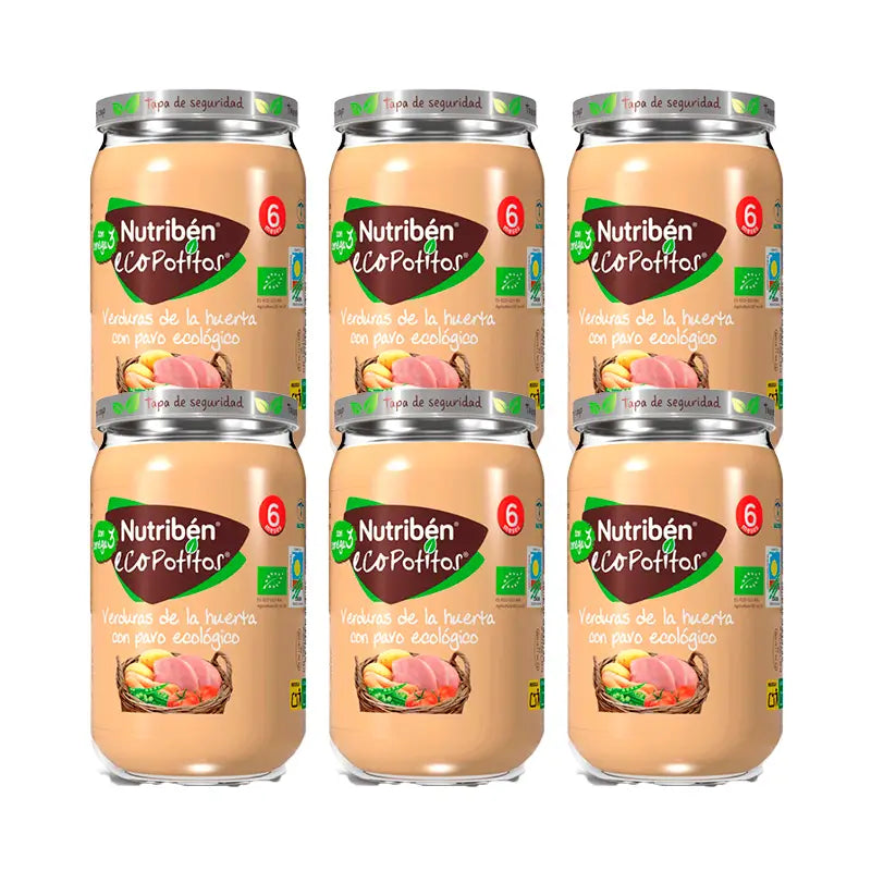 Nutriben Potito Eco Verduras Huerta Pavo 6x235 Gr