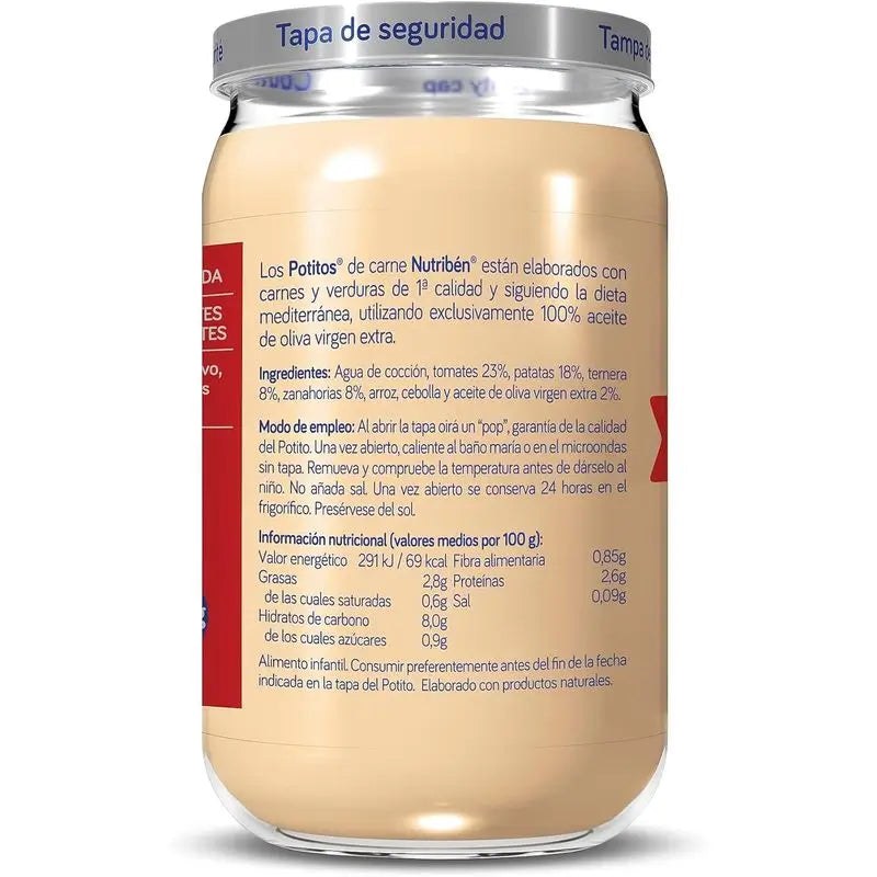 Nutriben Potito Ternera Patatas Y Zanahoria 6x235 Gr