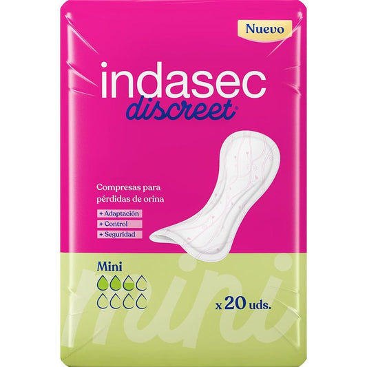 Indasec Discreet Compresas Mini Bolsa 20 Unidades