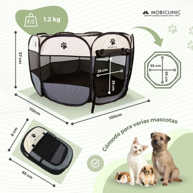 Mobiclinic Parque Plegable Para Perros 110 X 100 X 57