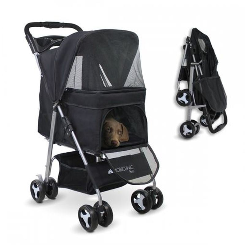 Mobiclinic Carrito Para Perros Plegable Ruedas Con Freno Negro