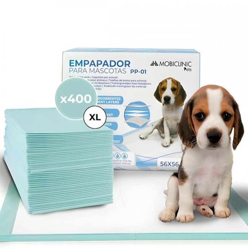 Mobiclinic Empapador Para Mascotas 56X56 Cm 400Uds Super-Absorción Transportable Pp-01