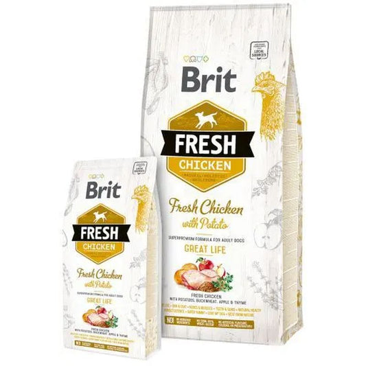 Brit Fresh Adult Great Life Pollo Patata 12Kg para Perros