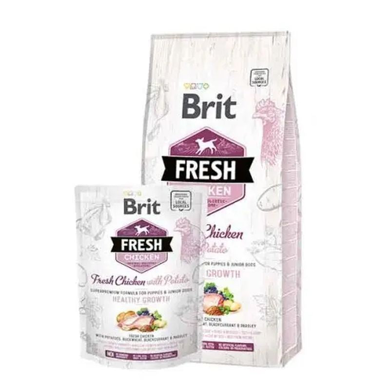 Brit Fresh Puppy Healthy Growth Pollo Patata 12Kg para Perros