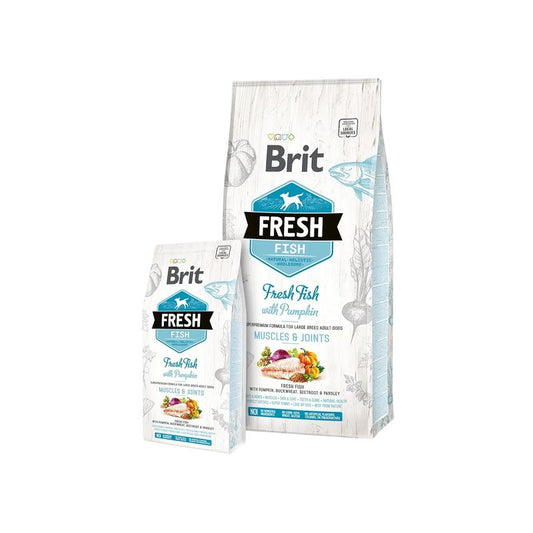 Brit Fresh Adult Large Muscles Joints Pescado Calabaza 12Kg para Perros