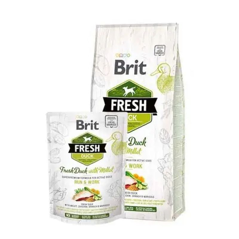 Brit Fresh Active Run Work Pato Mijo 12Kg para Perros