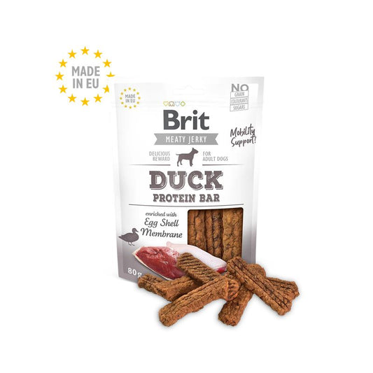 Brit Jerky Snack Protein Bar Pato 80Gr para Perros