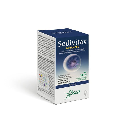 Aboca Sedivitax Advanced Cápsulas Conciliación Y Calidad Del Sueño, Relajación, Con Melisa, Pasiflora, 30 capsulas