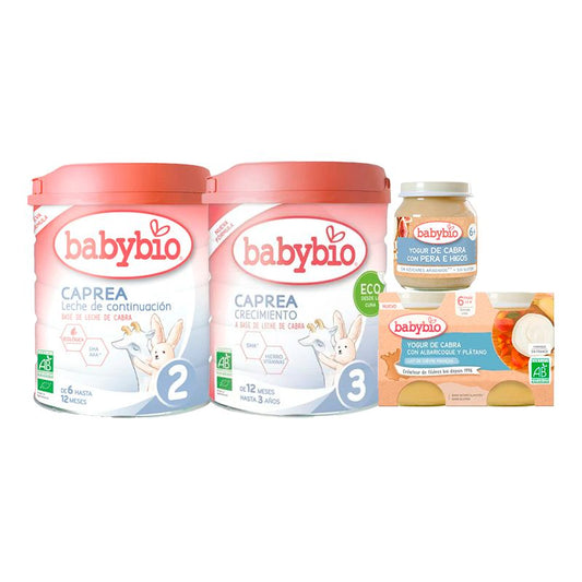 Babybio Pack Leche Caprea 2 y 3 + yogures de cabra