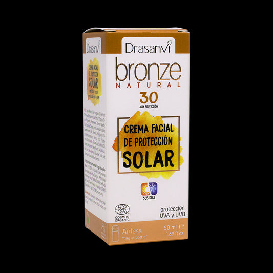 Drasanvi Bronze Natural SPF30 Crema Facial de Protección Solar Ecocert, 50 ml