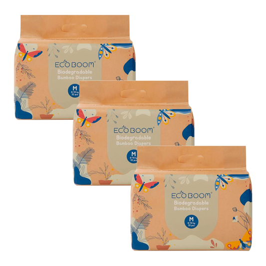 Eco Boom Pack 3X Pañal De Bambú Joy M 3, 96 unidades