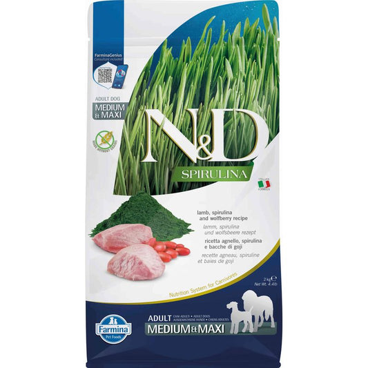 Farmina N&D Dog Spirulina Medium Maxi Cordero 2Kg