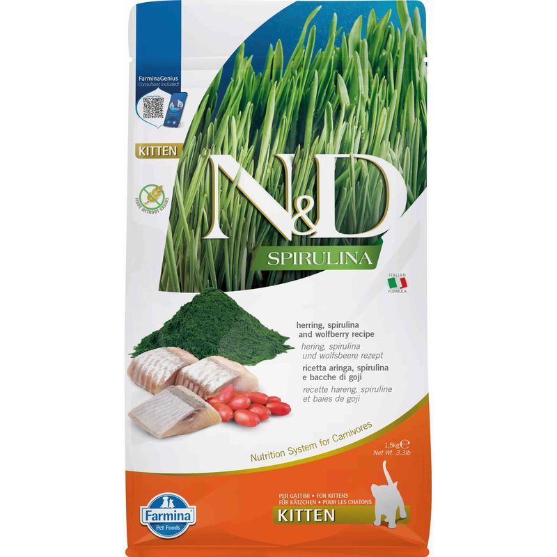 Farmina N&D Cat Spirulina Kitten Arenque 1,5Kg