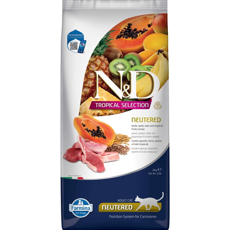 Farmina N&D Cat Tropical Selection Neutered Cordero 10Kg