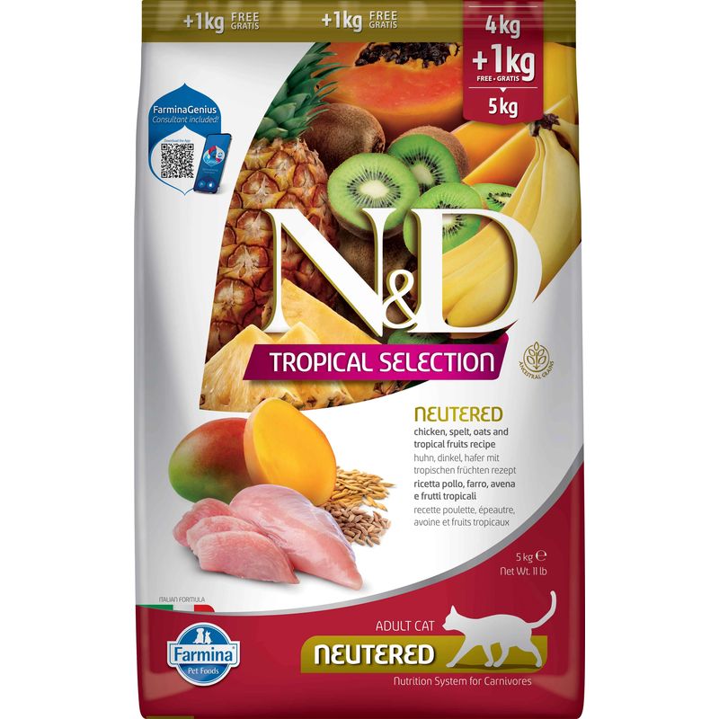 Farmina N&D Cat Tropical Selection Neutered Pollo 4+1Kg