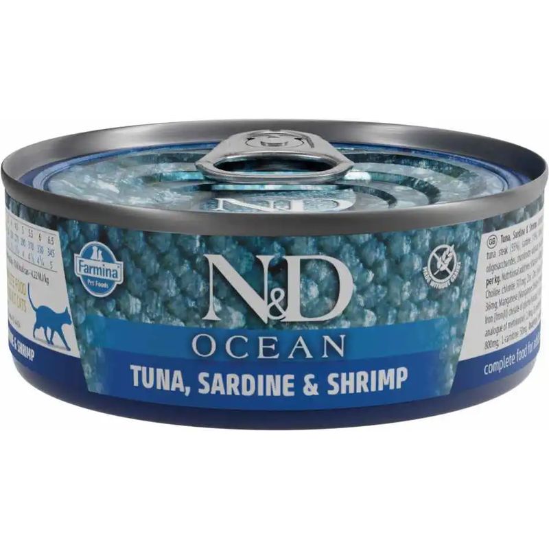 Farmina N&D Cat Ocean Atun Sardina Gamba 30X70Gr