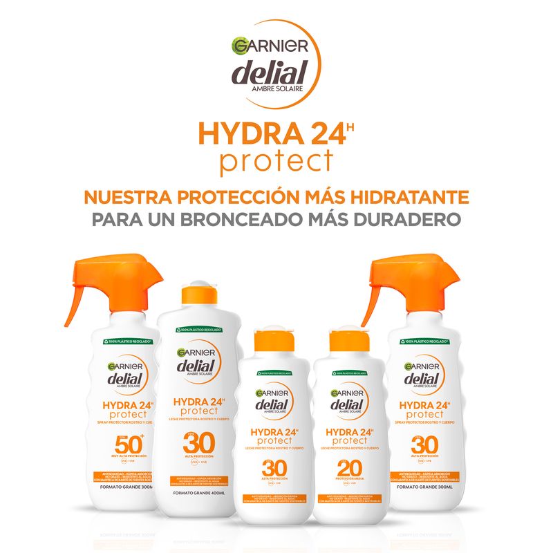 Garnier Delial Hydra 24H Protect Leche Protectora Rostro Y Cuerpo Protección Spf 20, Piel Suave E Hidratada 200Ml