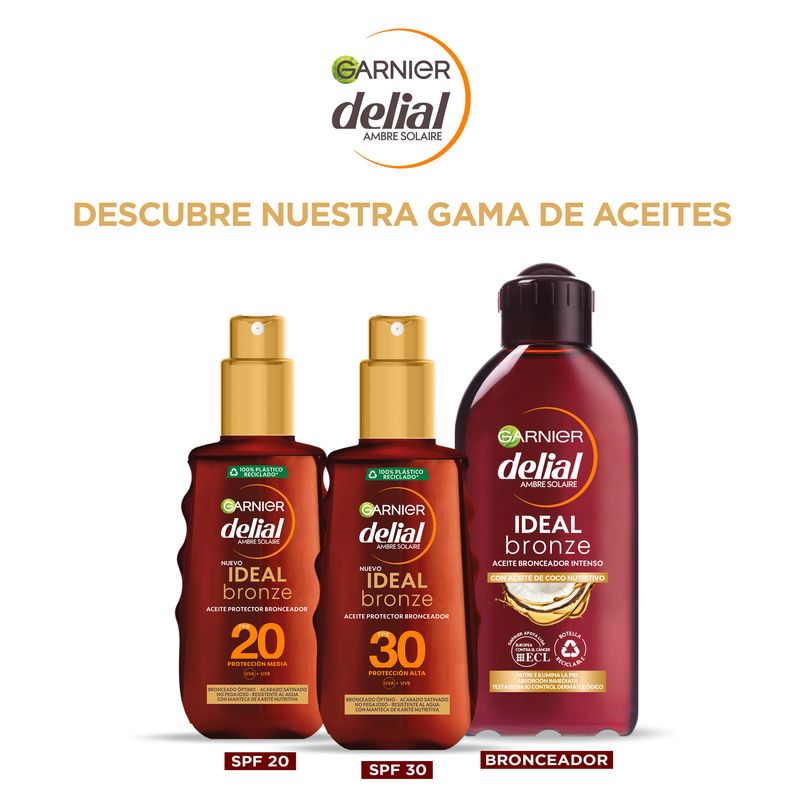 Garnier Delial Aceite Bronceador Intenso Con Aceite De Coco Nutritivo - 200 Ml