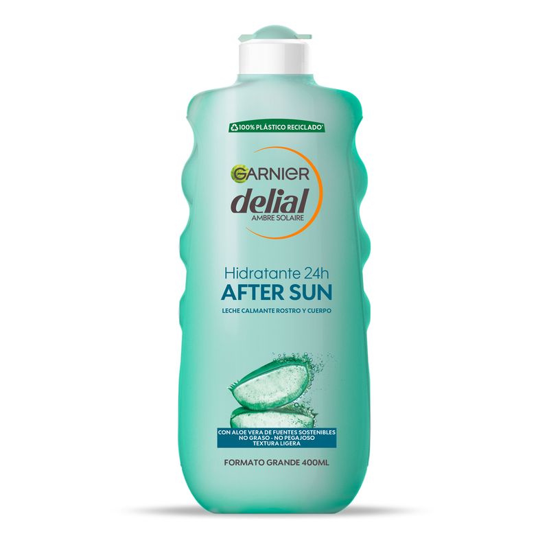 Garnier Delial After Sun Leche Calmante Rostro Y Cuerpo Con Aloe Vera Para Hidratar La Piel Después De La Exposición Solar 400Ml