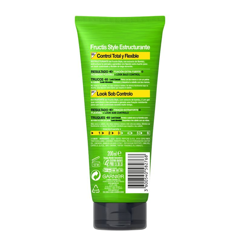 Garnier Fructis Style Gel Estructurante Extra Fuerte 200 Ml