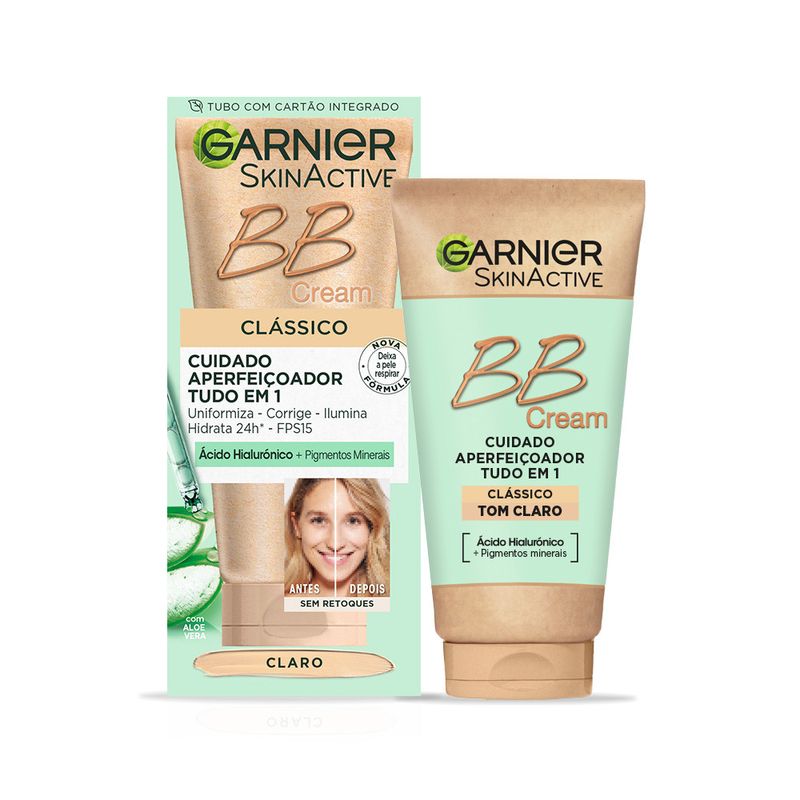 Garnier Skinactive Bb Cream Clásica Tono Claro. Hidratante Todo En Uno Con Color Spf15, 50Ml