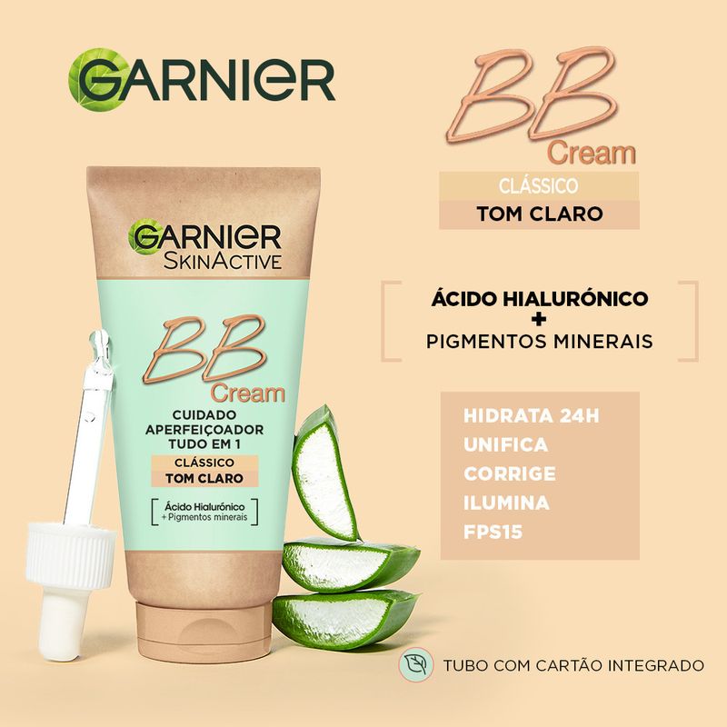 Garnier Skinactive Bb Cream Clásica Tono Claro. Hidratante Todo En Uno Con Color Spf15, 50Ml