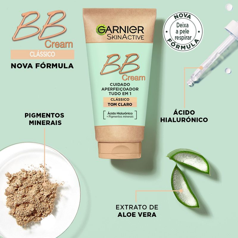 Garnier Skinactive Bb Cream Clásica Tono Claro. Hidratante Todo En Uno Con Color Spf15, 50Ml